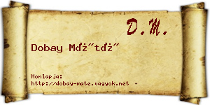 Dobay Máté névjegykártya