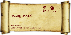 Dobay Máté névjegykártya